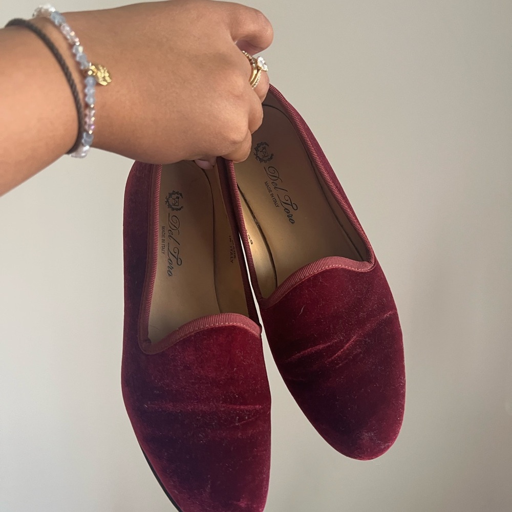 Del Toro Velvet Loafers in Merlot